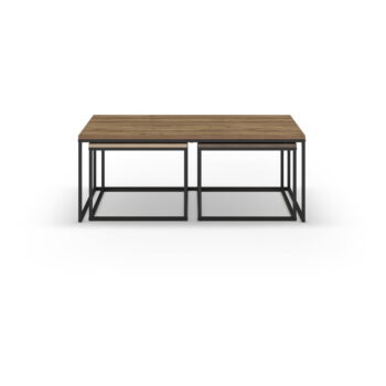 Konferenčné stolíky v súprave 3 ks v prírodnej farbe 60x110 cm Camelia – Marckeric - Image 2