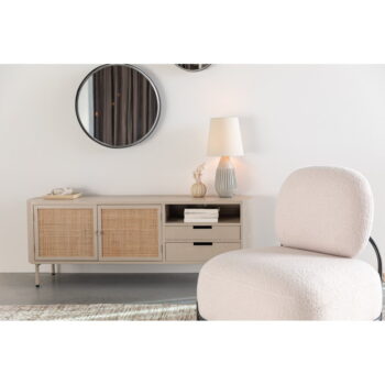 Krémový ratanový TV stolík 150x55 cm Amaya – White Label - Image 9