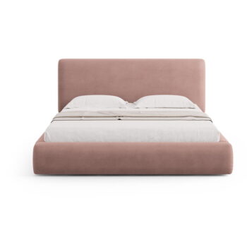 Ružová čalúnená dvojlôžková posteľ s úložným priestorom s roštom 140x200 cm Colonel – Cosmopolitan Design – Obrázok 3