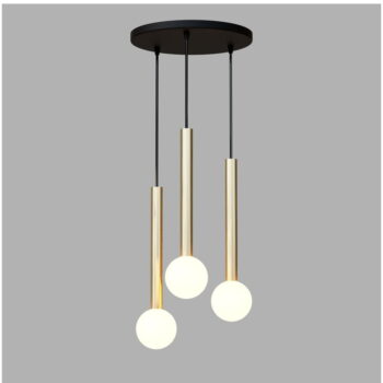 Závesné svietidlo so skleneným tienidlom v čierno-zlatej farbe ø 40 cm Candle – Squid Lighting - Image 2