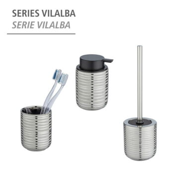 Keramický dávkovač mydla v striebornej farbe 0.28 l Vilalba - Wenko - Image 2