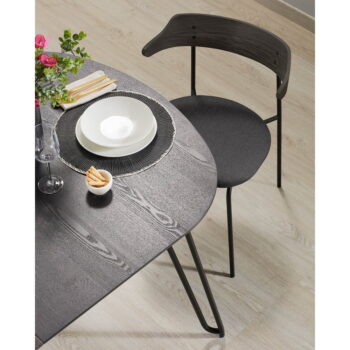 Tmavohnedý rozkladací jedálenský stôl s doskou v dekore jaseňového dreva 100x170 cm Milian – Kave Home – Obrázok 7