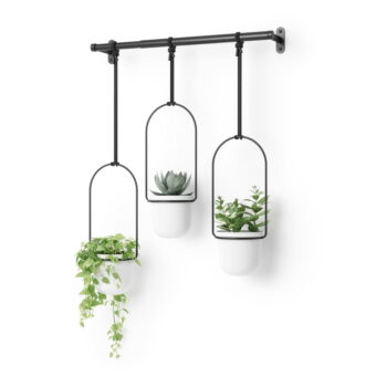 Plastový obal na kvetináč 3 ks  na bylinky/závesný a nástenný  ø 7,5 cm Triflora – Umbra - Image 6