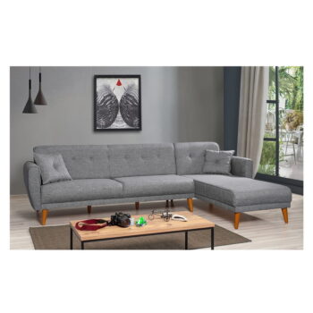 Sivá rozkladacia rohová pohovka Aria – Balcab Home - Image 8