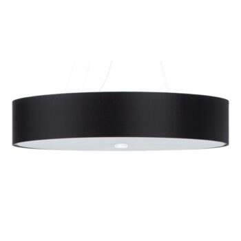 Čierne závesné svietidlo s textilným tienidlom ø 80 cm Herra – Nice Lamps