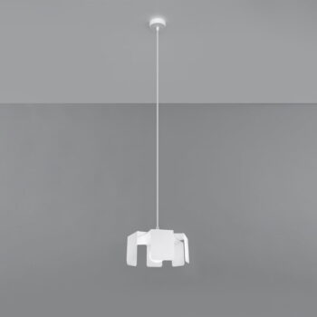 Biele závesné svietidlo s kovovým tienidlom ø 24 cm Rossario – Nice Lamps