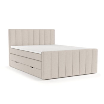 Béžová boxspring posteľ s úložným priestorom 200x200 cm Ruby – Maison de Rêve