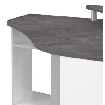 Biely pracovný stôl s doskou v dekore betónu 94x94 cm - TemaHome - Image 4