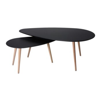 Čierny konferenčný stolík s nohami z bukového dreva Furnhouse Fly, 116 x 66 cm - Image 6