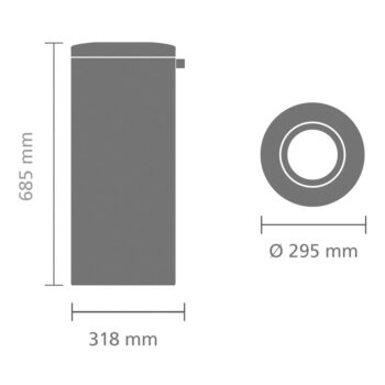 Oceľový odpadkový kôš v lesklo striebornej farbe 30 l Flame Guard – Brabantia - Image 3