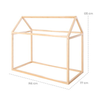 Domčeková detská posteľ v prírodnej farbe 70x140 cm Montessori – Roba - Image 8