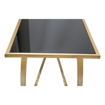 Konzolový stolík so sklenenou doskou v čierno-zlatej farbe 40x120 cm Ring – Mauro Ferretti - Image 7