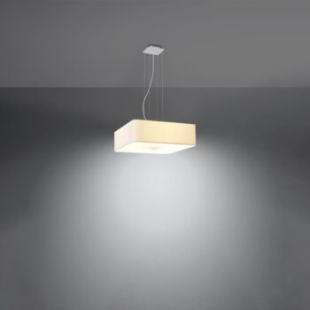 Biele závesné svietidlo so skleneno-textilným tienidlom Kortez – Nice Lamps - Image 3