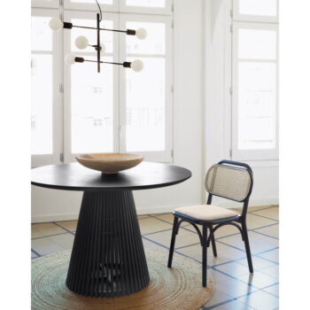 Čierny okrúhly jedálenský stôl z masívu mindi ø 120 cm Jeanette – Kave Home - Image 6