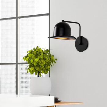 Čierne nástenné svietidlo ø 19 cm Fötr Sivani – Opviq lights - Image 3