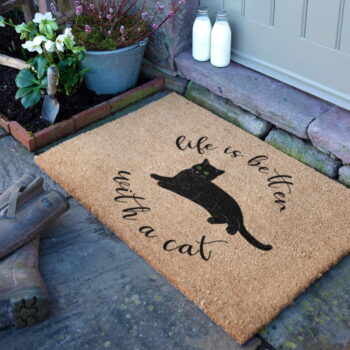 Rohožka z kokosového vlákna 60x90 cm Life Is Better With a Cat – Artsy Doormats - Image 6