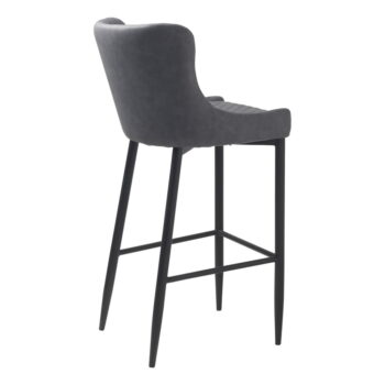 Sivá barová stolička z imitácie kože (výška sedadla 77 cm) Ottowa – Unique Furniture – Obrázok 5
