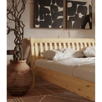 Jednolôžková posteľ z borovicového dreva v prírodnej farbe 90x200 cm Tonja – Olivia Living - Image 4