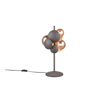 Stolová lampa so skleneným tienidlom v sivo-zlatej farbe (výška 50 cm) Bubble – Trio Select - Image 2