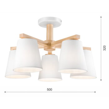 Biele stropné svietidlo s textilným tienidlom ø 15 cm Ellie – LAMKUR - Image 7
