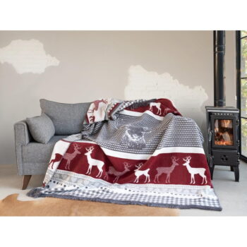 Červený/sivý pléd 150x200 cm – Mila Home – Obrázok 3