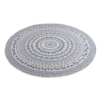 Modro-krémový vonkajší koberec NORTHRUGS Coron, ø 140 cm – Obrázok 2