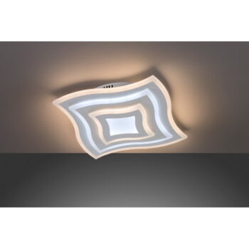 Biele kovové stmievateľné LED stropné svietidlo na diaľkové ovládanie 43x43 cm Gorden – Fischer & Honsel – Obrázok 5