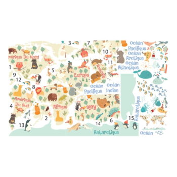 Detská mapa 130x130 cm Pastel World Map – Ambiance - Image 2