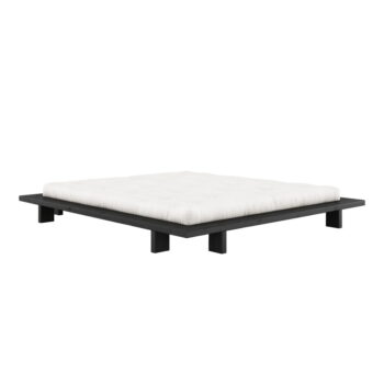 Čierna dvojlôžková posteľ z borovicového dreva s roštom 180x200 cm Japan - Karup Design - Image 3