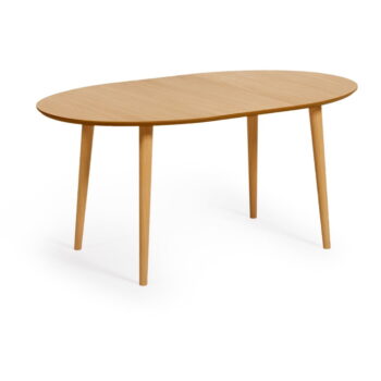 Rozkladací jedálenský stôl v dekore duba v prírodnej farbe 90x120 cm Oqui – Kave Home - Image 5
