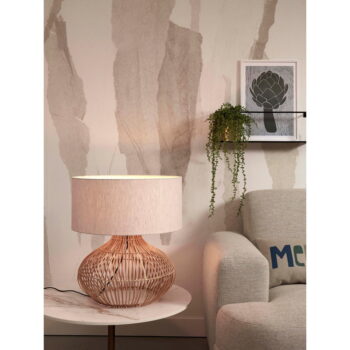 Stolová lampa s textilným tienidlom v krémovo-prírodnej farbe (výška 60 cm) Kalahari – Good&Mojo – Obrázok 3