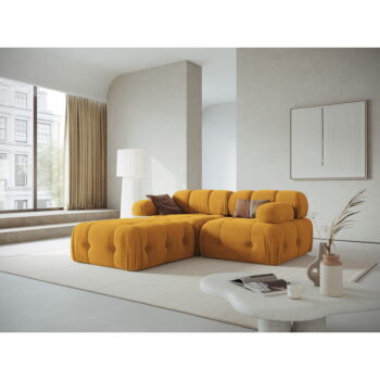 Rohová pohovka v horčicovej farbe Ferento – Cosmopolitan Design - Image 4