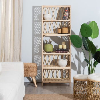 Bambusová knižnica v prírodnej farbe 64x171 cm Ratán – Ixia – Obrázok 4