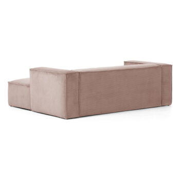 Svetloružová menčestrová rohová pohovka (pravý roh) Blok - Kave Home - Image 3
