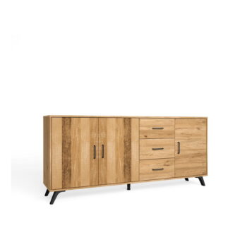 Nízka komoda v dekore duba v prírodnej farbe 181x81 cm Nordic – Marckeric - Image 2