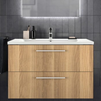 Závesná skrinka pod umývadlo v dekore duba v prírodnej farbe 100x63 cm i.Life B – Ideal Standard – Obrázok 10