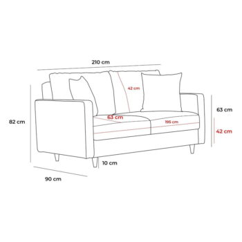 Tmavosivá rozkladacia pohovka 210 cm Eva – Balcab Home - Image 2