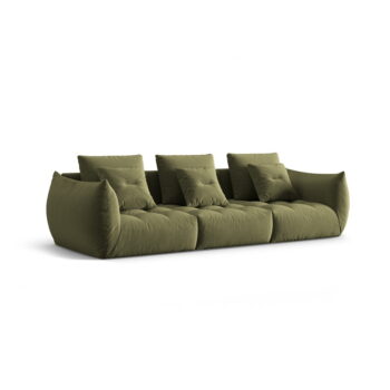 Svetlozelená pohovka z textílie bouclé 332 cm Bloom – Micadoni Home - Image 3