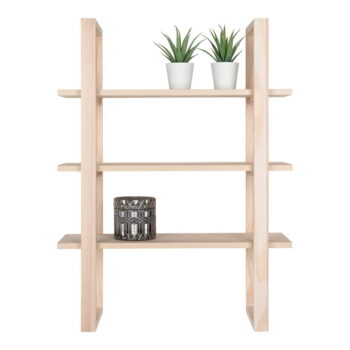 Poschodová polica z masívu paulownie v prírodnej farbe 48 cm Santiago – House Nordic - Image 2