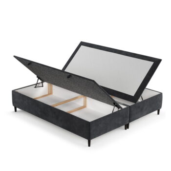 Antracitovosivá čalúnená dvojlôžková posteľ s úložným priestorom 160x200 cm Tate – Maison de Rêve – Obrázok 8