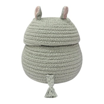 Svetlomodrý látkový detský kôš na hračky ø 15x15 cm Mini Henry the Hippo – Lorena Canals - Image 4