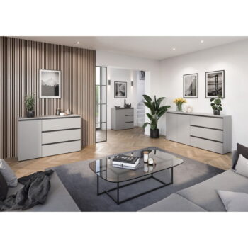 Sivá vysoká komoda 90x91 cm Bastia – Germania - Image 4