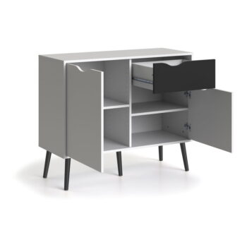 Čierno-biela komoda Tvilum Oslo, 99 x 82 cm - Image 3