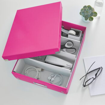 Ružový kartónový úložný box s vekom 28x37x10 cm Click&Store – Leitz – Obrázok 3