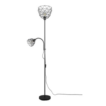 Čierna stojacia lampa s kovovým tienidlom (výška 180 cm) Haval – Trio - Image 3