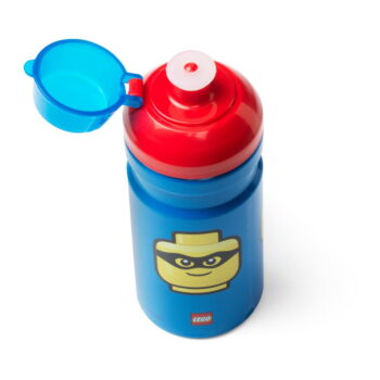 Modrá fľaša na vodu s červeným vekom LEGO® Iconic, 390 ml – Obrázok 3