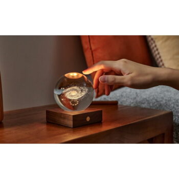 Tmavohnedá stmievateľná stolová lampa so skleneným tienidlom (výška 12 cm) Amber – Gingko - Image 5