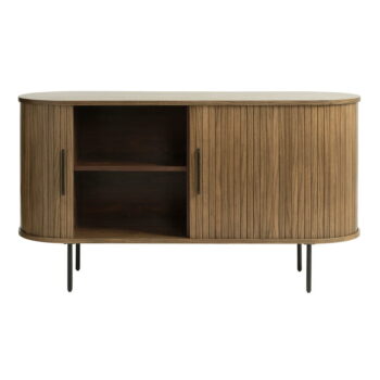 Hnedá nízka komoda v dekore duba s posuvnými dverami 140x76 cm Nola – Unique Furniture – Obrázok 3