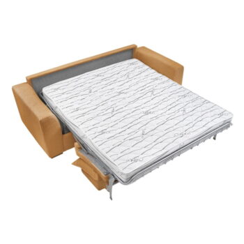 Menčestrová rozkladacia pohovka v horčicovej farbe 225 cm Augustin – Bobochic Paris - Image 4