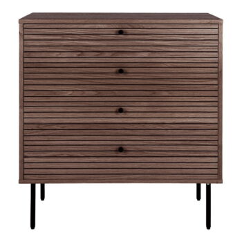 Tmavohnedá nízka komoda v dekore duba 80x85 cm Kyoto – House Nordic